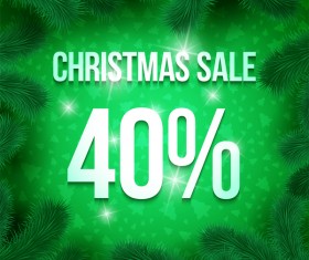 Christmas sale template with pine frame vector 08