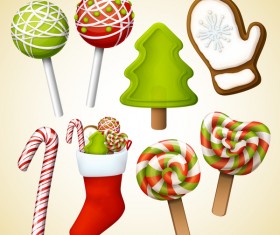 Christmas sweet candy vector set