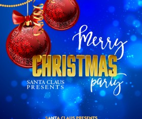 Blue blue new year background with 2017 christmas vector 02