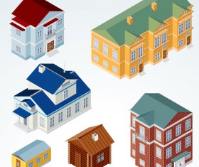 City buildings flat template vectors 02