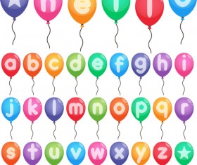 Colored balloon alphabet vector