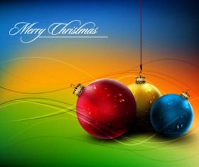 Colored christmas ball with blur background vector