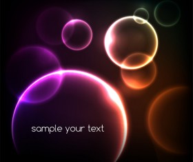Colorful light cricles with dark background vector