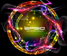 Colorful lights circles with abstract background vector