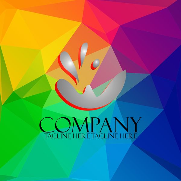Company creative logos with colored polygon background vector 02