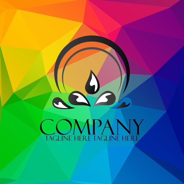 Company creative logos with colored polygon background vector 03
