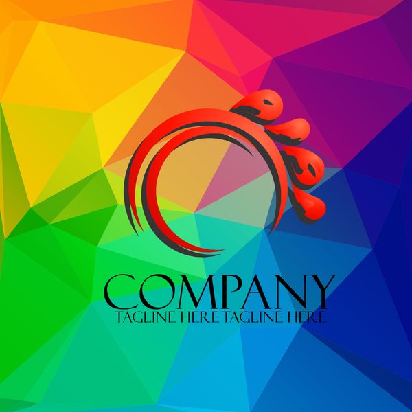 Company creative logos with colored polygon background vector 04