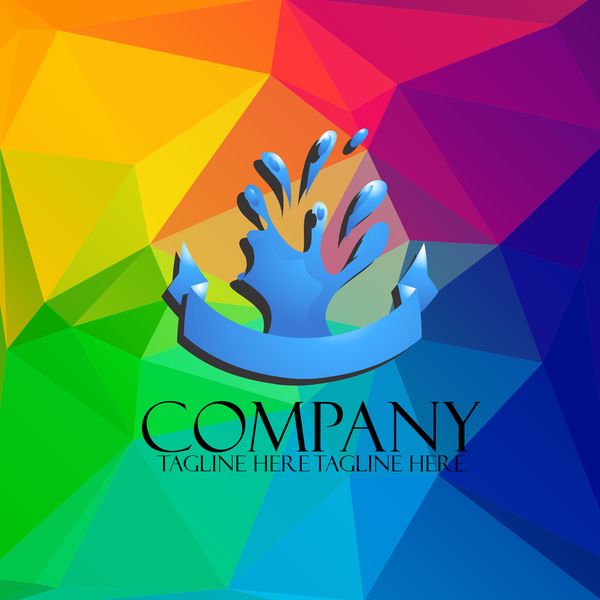 Company creative logos with colored polygon background vector 06