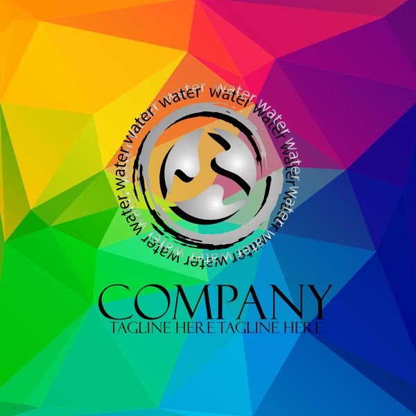Company creative logos with colored polygon background vector 07