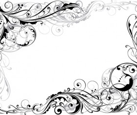 Corner swirl floral design ornaments vector material