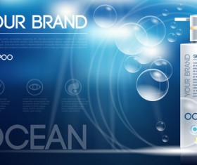 Cosmetic advertising poster template design vector 01