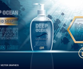 Cosmetic advertising poster template design vector 03