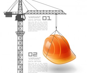 Crane lifts with helmet vector