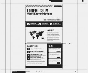 Creative news paper pages layout template vector 04