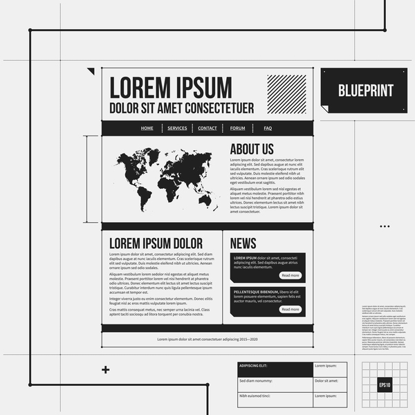 Creative news paper pages layout template vector 06