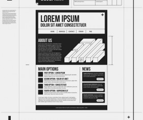 Creative news paper pages layout template vector 08