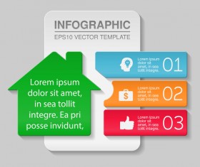 Creative numbered infographic vector template 02