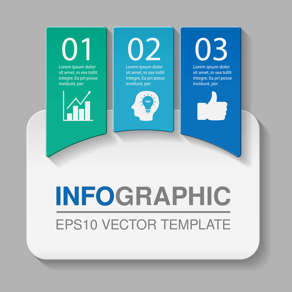 Creative numbered infographic vector template 06