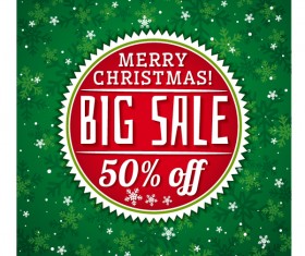 Cricle christmas big sale badge vector