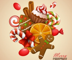 Cute christmas sweet background vector 02