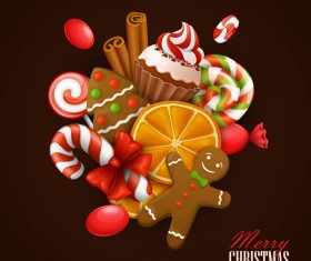 Cute christmas sweet background vector 03