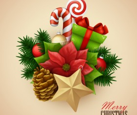 Cute christmas sweet background vector 04