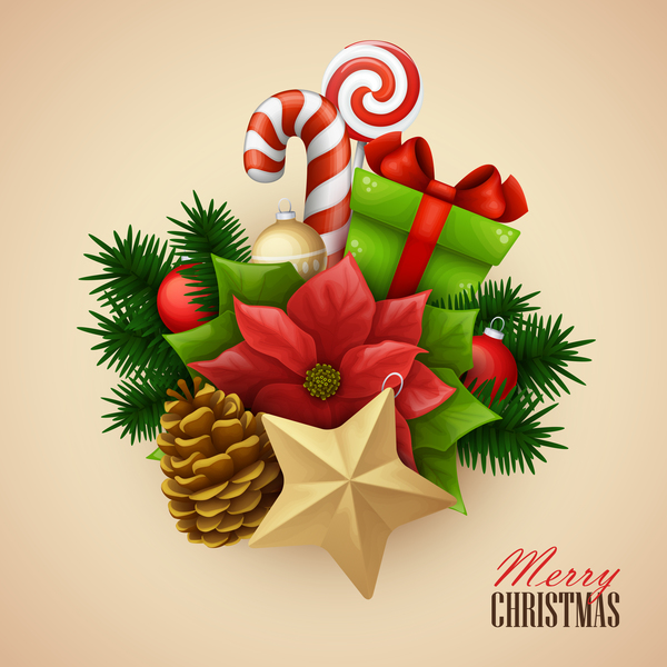 Cute christmas sweet background vector 04