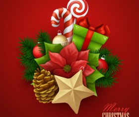 Cute christmas sweet background vector 05