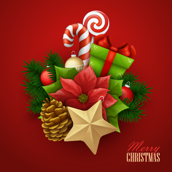 Cute christmas sweet background vector 05