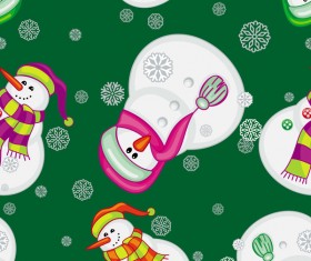 Cute snowman christmas seamless pattern vector 01