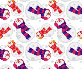Cute snowman christmas seamless pattern vector 02