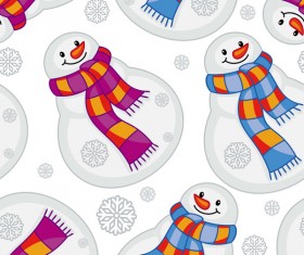 Cute snowman christmas seamless pattern vector 04