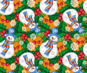 Cute snowman christmas seamless pattern vector 05