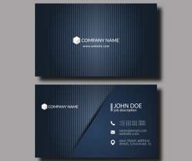 Dark blue business card template vector 01