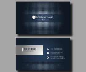 Dark blue business card template vector 02