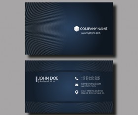 Dark blue business card template vector 03