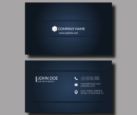 Dark blue business card template vector 04