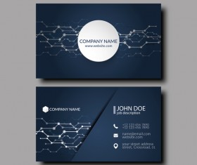 Dark blue business card template vector 05
