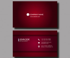 Dark red business card template vector