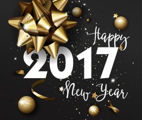 Dark styles happy new year 2017 poster template vector 01