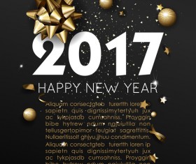 Dark styles happy new year 2017 poster template vector 02