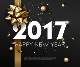 Dark styles happy new year 2017 poster template vector 03