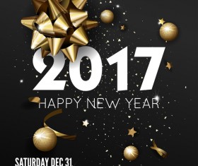 Dark styles happy new year 2017 poster template vector 04