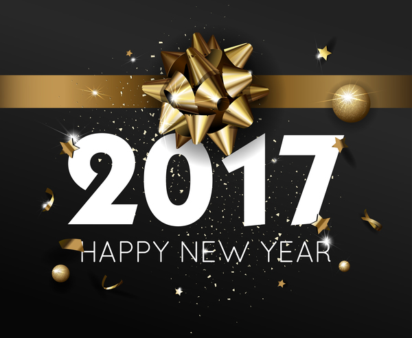 Dark styles happy new year 2017 poster template vector 05
