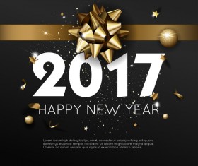Dark styles happy new year 2017 poster template vector 06