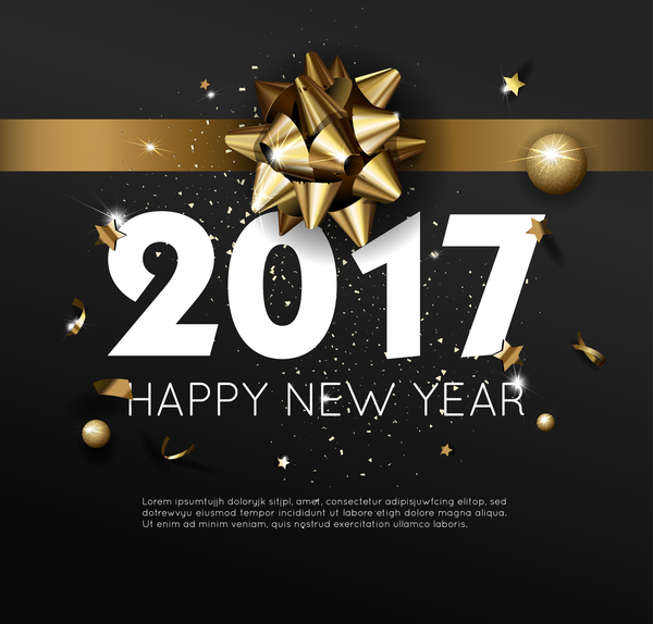 Dark styles happy new year 2017 poster template vector 06