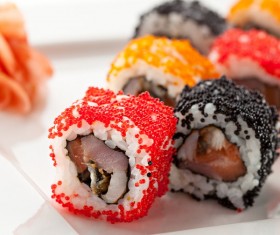 Delicious caviar sushi HD picture