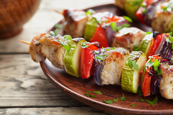 Delicious delicious skewers of vegetables