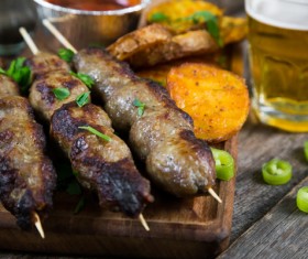 Delicious kebabs of beer Stock Photo
