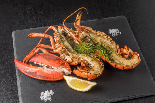 Delicious lobster with lemon spices Stock Photo 02